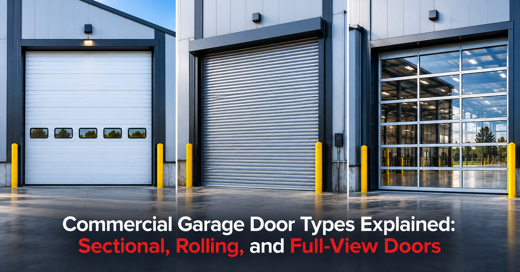 Commercial Garage Door Types Explained: Sectional, Rolling, and Full-View Doors